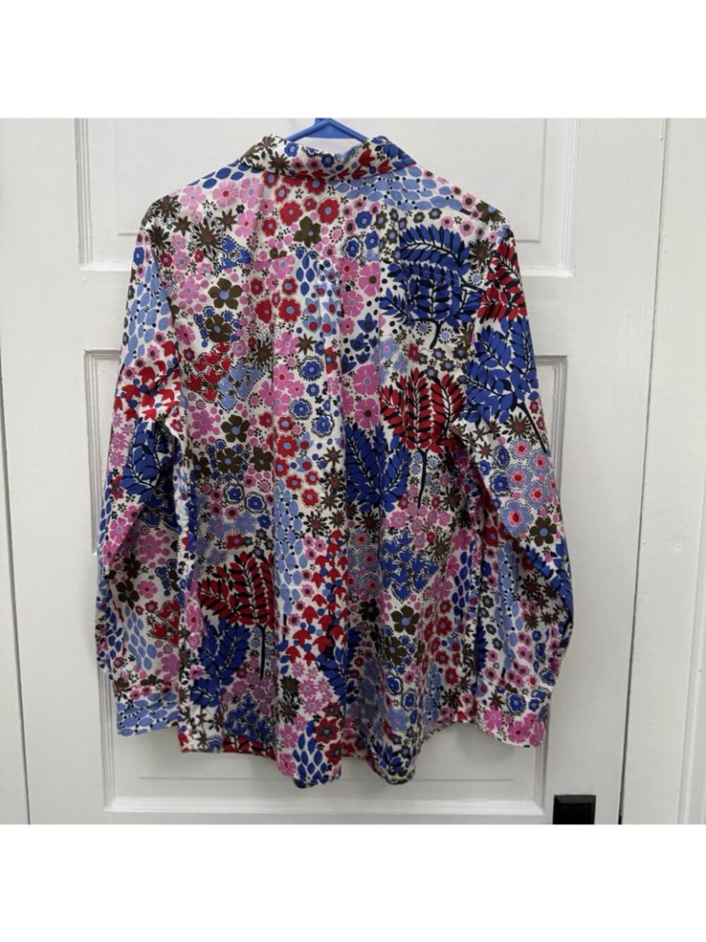Talbots Women’s XL Cotton Patchwork Floral Button Down Shirt Multicolor - Picture 5 of 11